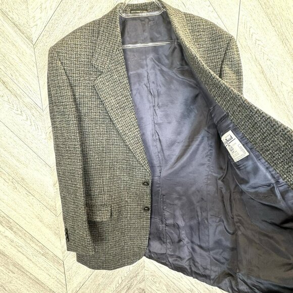Vintage Harris Tweed Blazer Sport Coat Jacket Mens Size 40R Gray Wool - Picture 5 of 7